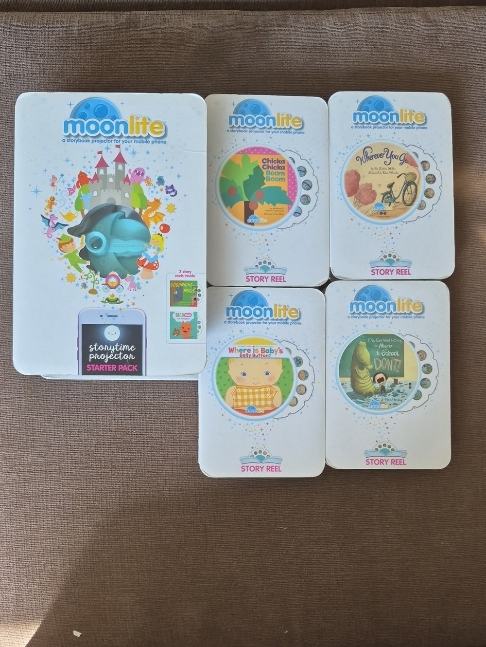 Moonlite Storytime Projector Starter Pack with Blue Story Reels
